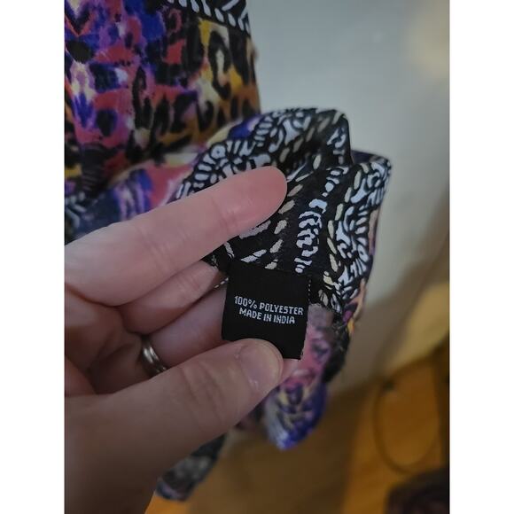 Thread Story Purple Black Mixed Print Long Sleeve Shirt Dress Womans Size 2X - Picture 7 of 7